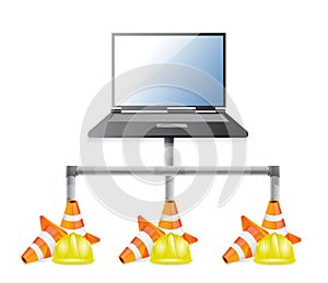 Laptop network issues illustration design