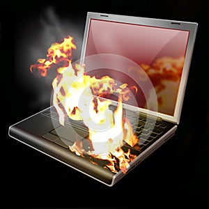 Laptop, Notebook, burning