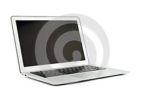 Laptop, notebook computer with copy space isolated on white background.