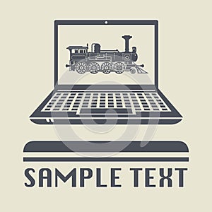Laptop or notebook computer with Locomotive icon or sign