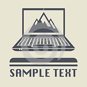 Laptop or notebook computer with Mountain icon