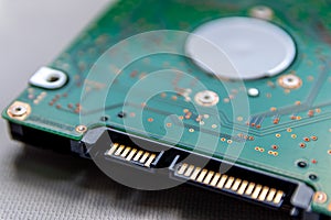 Laptop and notebook data storage components like hdd, hard disk drive, ram memory show data backup, data security and technical