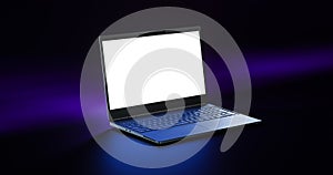 Laptop Notebook isolate blank screen display mockup pc. Copy space