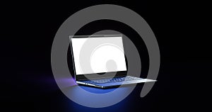 Laptop Notebook isolate blank screen display mockup pc. Copy space