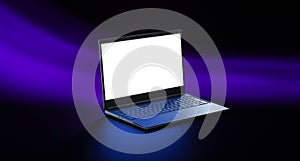 Laptop Notebook isolate blank screen display mockup pc. Copy space