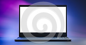 Laptop Notebook isolate blank screen display mockup pc. Copy space