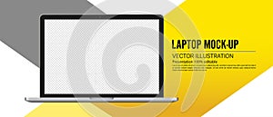 Laptop Notebook layout mockup for advertising presentation, Vector illustration