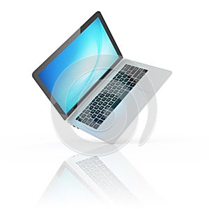 Laptop notebook ultrabook isolated on white background photo
