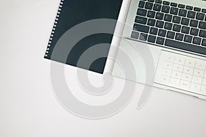 laptop and notepad with copy space