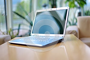 Laptop on office desk