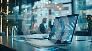 The laptop on office desk.AI generated image