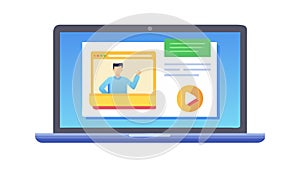 Laptop with Online Course Completion Certificate, vector design Generative AI