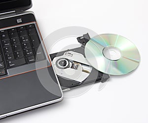 Laptop with open CD tray