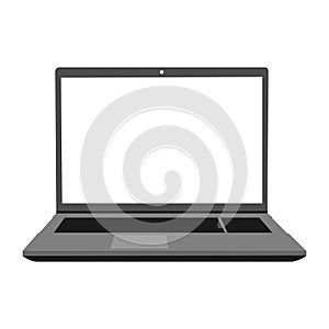 Laptop with an open panel icon.