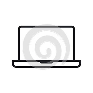 Laptop outline icon, flat design style, vector illustration. Notebook computer linear symbol