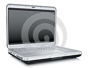 Laptop over White Background