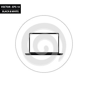 Laptop PC black and white flat icon