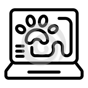 Laptop pet tracker icon outline vector. System persona