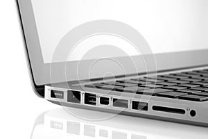 Laptop ports closeup