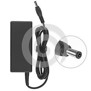 laptop power adapter, computer accessory, on white background