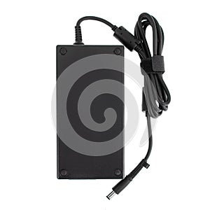 Laptop power adapter, isolated on white background