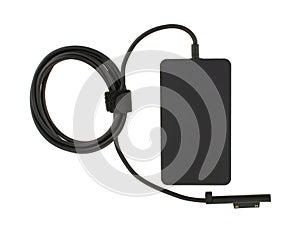 Laptop power adapter, isolated on white background