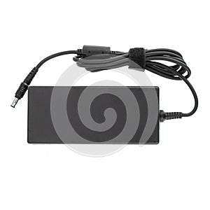 Laptop power adapter, isolated on white background