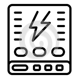 Laptop powerbank icon outline vector. Solar electric