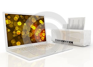 Laptop and printer