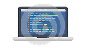 Laptop Programming Code Software Development, vector design Generative AI