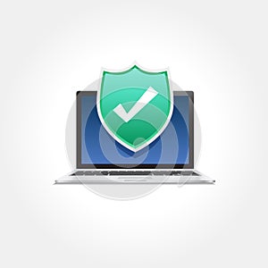 Laptop Protection Shield Icon