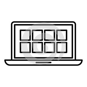 Laptop remote control icon, outline style