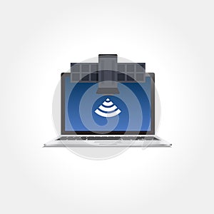 Laptop Satellite Connection Icon