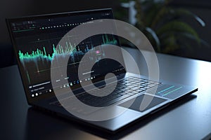 laptop on the screen data visualization on a laptop screen, AI Generative