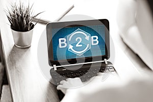 B2b concept on a laptop screen