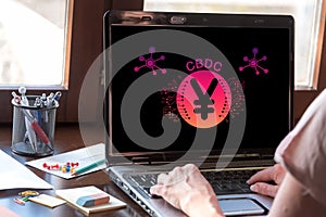 Cbdc concept on a laptop screen