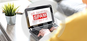 Spam concept on a laptop screen