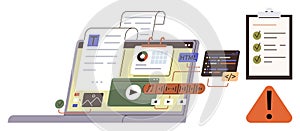 Digital content creation with multimedia, code snippets, and task management for web development