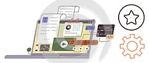 Digital Content Creation with Multimedia Elements and Coding Tools on Desktop Interface