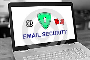 Email security concept on a laptop
