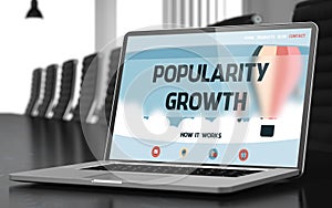 Laptop Screen with Popularity Growth Concept. 3D