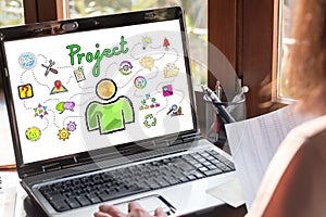 Project concept on a laptop screen