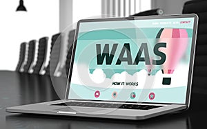 Laptop Screen with Waas Concept. 3D.