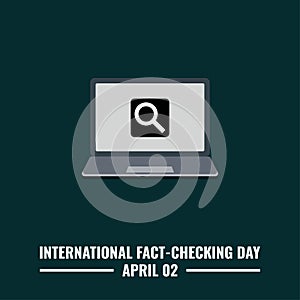 Laptop and Search Icon Vector, International Fact Checking Day Design Concept, perfect for social media post templates, posters, g