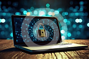 Laptop Security Concept, Generative AI