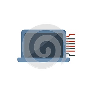 Laptop showing artificial intelligence algorithm processing data