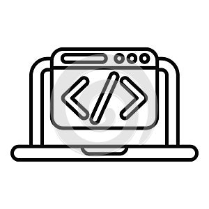 Laptop showing html code on screen for web development