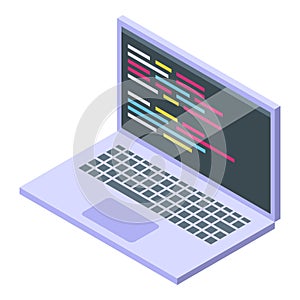 Laptop showing programming code on screen for software development