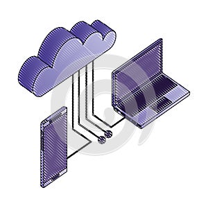 laptop smartphone cloud computing connection network data