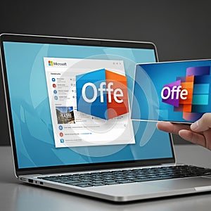 Design element features a 3D cube with the text Offe suggesting